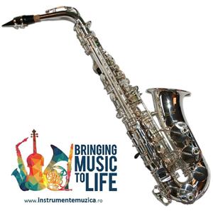 Saxofon Alto Karl Glaser ARGINTIU NOU curbat Saxophone Germania