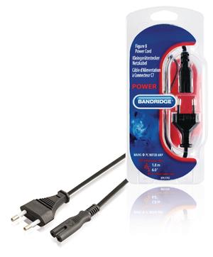 Cablu alimentare EU IEC-320-C7 2m, Negru, BANDRIDGE BPL1702