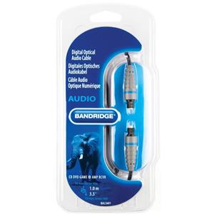 Connects digital audio device to an AV Receiver via TOS link connection.