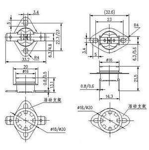 Senzor termostat, switch, contact 35C,40C, 45C, 50C, 55C, 60C, 65C, 70C, 75C, 80C ... bimetal - imagine 2