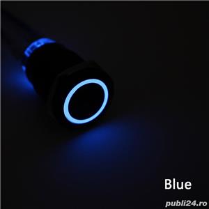 Buton antivandal 16mm, led 24V, tip reset (fara retinere) cu iluminat rosu verde albastru alb galben - imagine 5