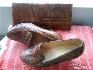 Pantofi si geanta set (piele sarpe)