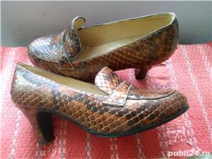 Pantofi si geanta set (piele sarpe) - imagine 3
