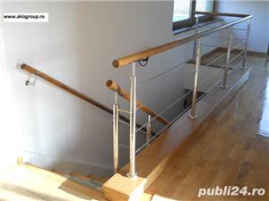 Balustrade interior / exterior; scari metalice si trepte lemn masiv - imagine 2