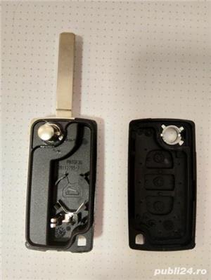 Carcasa Cheie Briceag Peugeot / Citroen cu Lama VA2 + emblema, CE0536 - imagine 2