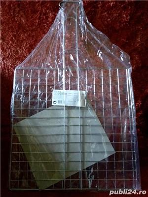 Gratar suport dublu NOU- BBQ- 30x30 cm- carne, peste, legume - imagine 2