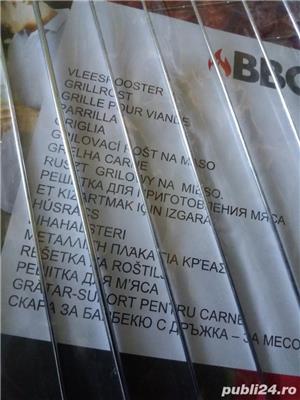 Gratar suport dublu NOU- BBQ- 30x30 cm- carne, peste, legume - imagine 6