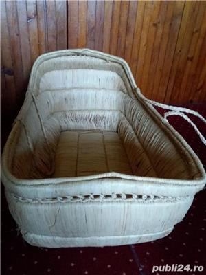 Cos-portbebe- palmier toquilla si bambus- executat manual- Ecuador - imagine 2