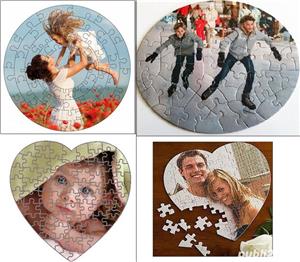 puzzle personalizat - dreptunghiA4, rotund D=20cm, inima - pt copii, parinti, bunici