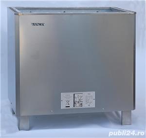 Incalzitor inox sauna publica Waincris Lampo PRO 18kW cu panou exterior digital