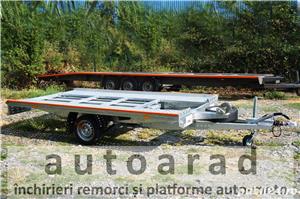 de inchiriat trailer dublu platforma transport doua auto remorci cu prelata auto moto atv - imagine 4