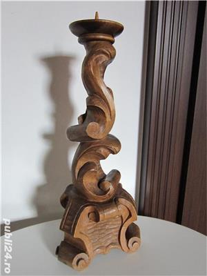 cadou rar Sculptura Sfesnic Black Forest design deosebit,lemn Germania 1960