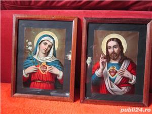 Tablou Print religios vintage, rama lemn-2 bucati -un cadou inedit
