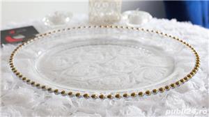 Farfurii suport cu bile aurii de inchiriat