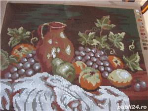 set goblen vintage Germany'80-necusut,cu ac,ate,rama lemn-cadou inedit - imagine 7