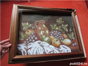 set goblen vintage Germany'80-necusut,cu ac,ate,rama lemn-cadou inedit - imagine 8