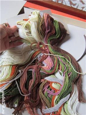 set goblen vintage Germany'80-necusut,cu ac,ate,rama lemn-cadou inedit - imagine 5