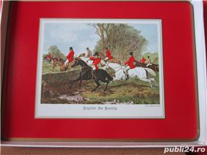 cadou inedit arta -Fox hunting placemats England '70s by Pimpernel