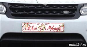 Număr auto nuntă personalizat cu numele mirilor - 5 lei/buc - imagine 1