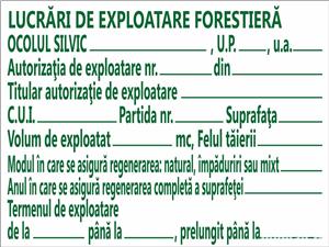 Panou Lucrări de exploatare forestieră