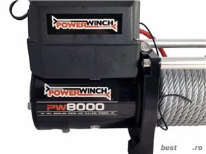 Troliu PW 8000 E 12V  PowerWinch  - 3629 kg forta de tractiune  NOU - imagine 2