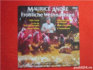 cadou rar vinil Muzica de Craciun Maurice Andre (trompeta)& cor copii,Germania1980 impecabil