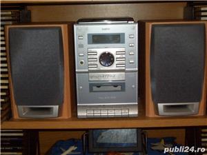 Mini System audio Sanyo,Philips,Panasonic; Cd,Cassete,Radio Afisaj LCD Albastru merge perfect Schimb