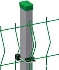 Set clema / brida de fixare pe stalpi, panouri de gard bordurat, 2D - imagine 3