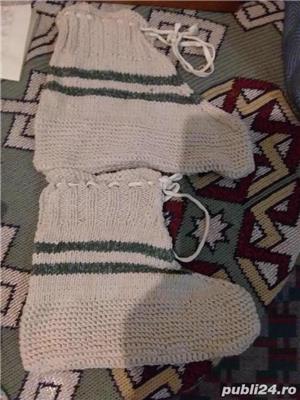 Ciorapi groși din lână croșetați manual - imagine 4