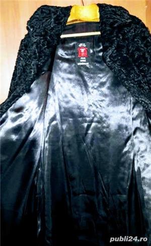 Haina lunga din blana de astrahan natural mas. 48-50 - imagine 4