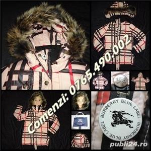 Pufoaica lunga dama gluga detasabila blana vulpe puf gasca 2 buzunare geaca femei - imagine 2