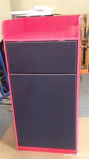 Pubela  debarasator cu suport tavi material plastic pentru fast food restaurant cantina  - imagine 10