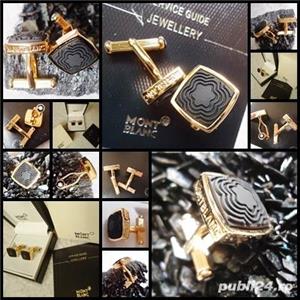 Butoni aurii camasa barbati aliaj inoxidabil silicon negru 100 ani garantie special edition  - imagine 2