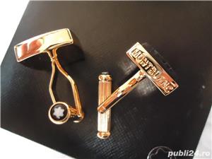 Butoni aurii camasa barbati aliaj inoxidabil silicon negru 100 ani garantie special edition  - imagine 4