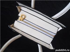 Mini geanta alba dama Celine Boston poseta femei tip sacosa casual office business eleganta - imagine 3