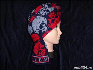 Set 2 in 1 fular fes barbati cranii supradimensionate caciula sal bumbac caciula + sal unisex - imagine 4