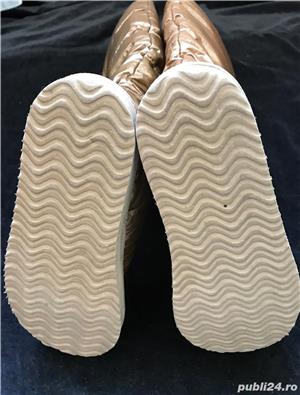 Cizme auriu patinat dama gen UGG Classic Tall imblanite material textil metalizat toamna iarna super - imagine 5