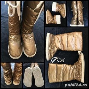 Cizme auriu patinat dama gen UGG Classic Tall imblanite material textil metalizat toamna iarna super