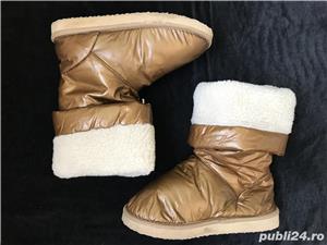 Cizme auriu patinat dama gen UGG Classic Tall imblanite material textil metalizat toamna iarna super - imagine 4
