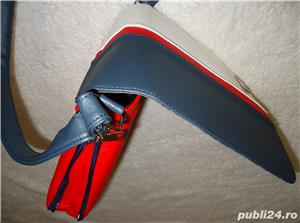 Geanta extensibila umar sold barbati piele ecologica rosie alba bleumarin borseta 4 compartimente - imagine 3