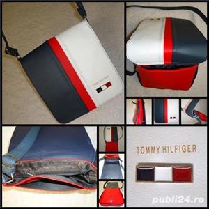 Geanta extensibila umar sold barbati piele ecologica rosie alba bleumarin borseta 4 compartimente - imagine 2