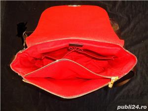 Geanta office crossbody unisex laptop acte imprimeu sah maro 7 compartimente LV - imagine 2