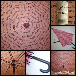 Umbrela fashion dama ploaie / soare stil retro maner incovoiat  - imagine 3