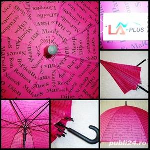 Umbrela fashion dama ploaie / soare stil retro maner incovoiat  - imagine 2