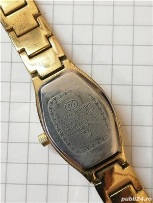Ceas Pierre Jourdan 24K GOLD Plated Saphire Crystal SWISS - imagine 2