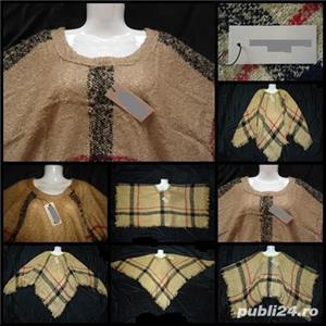 Pelerina dama poncho femei 100% lana tinuta casual office eleganta - imagine 2