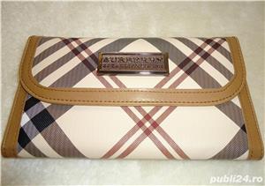 Portofel plic dama lant gunmetal piele ecologica bej nude 13 compartimente