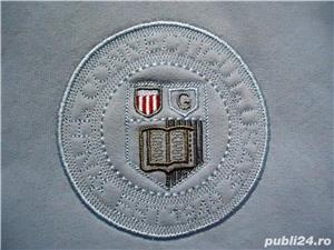 Bluza bleu groasa barbati sport casual GANT U.S.A. 100% bumbac maneci guler gri tricotate hanorac - imagine 5