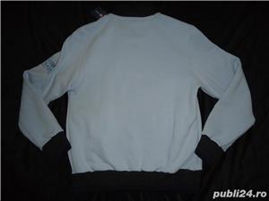 Bluza bleu groasa barbati sport casual GANT U.S.A. 100% bumbac maneci guler gri tricotate hanorac - imagine 4