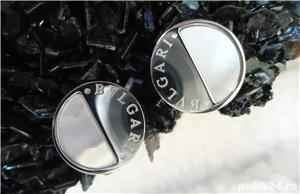 Cercei argintii dama Bvlgari sidef aliaj inoxidabil pietre semipretioase surub + cutiuta cadou